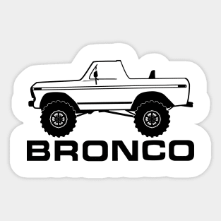 1978-1979 Bronco Side Topless Black Print Sticker